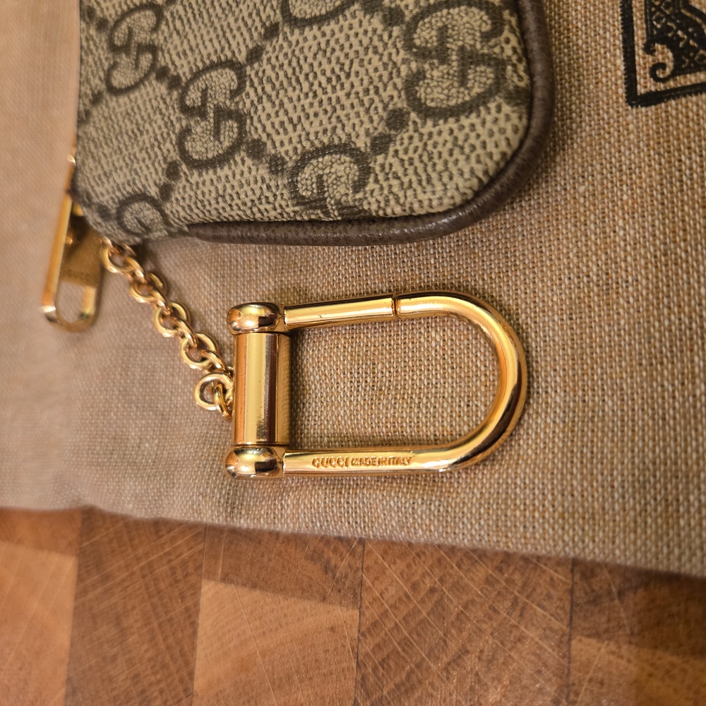 Gucci Beige and Brown Monogram Pouch - Picture 3 of 14